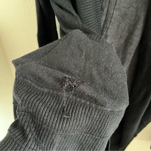Lululemon Transformation Wrap Black Cozy Longline Sweater Cinched Back FLAWED 4 - Picture 3 of 10